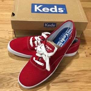 Keds champion red canvas shoes